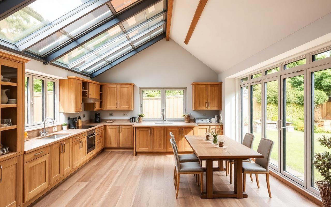 Open-plan kitchen-diner extension with bifold doors in Beckenham
