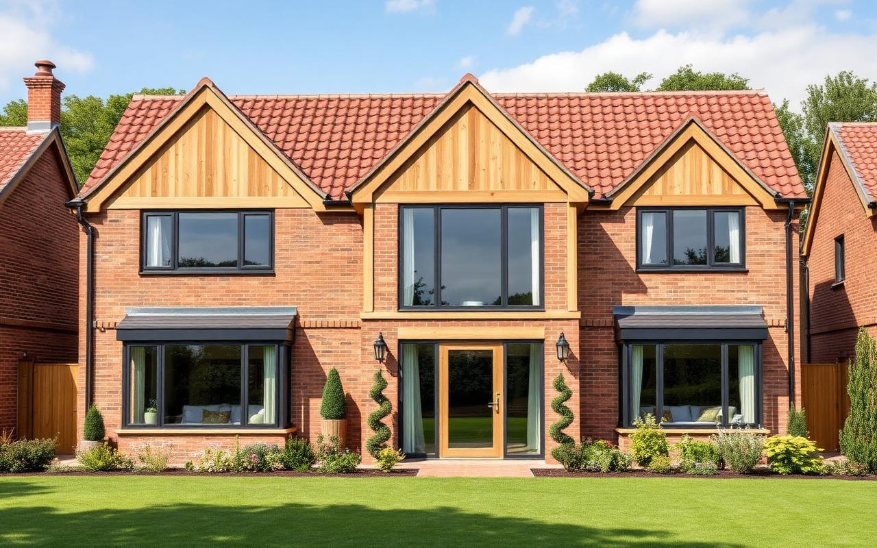 Modern bespoke new build family home with brick and timber cladding in Sevenoaks Kent